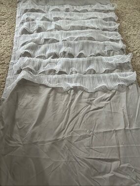 Like new  two pair of gray lush decor curtains- pole too